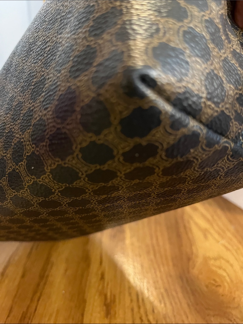 CELINE Brown Patterned Bag with Gold Accents - Picture 8 of 14